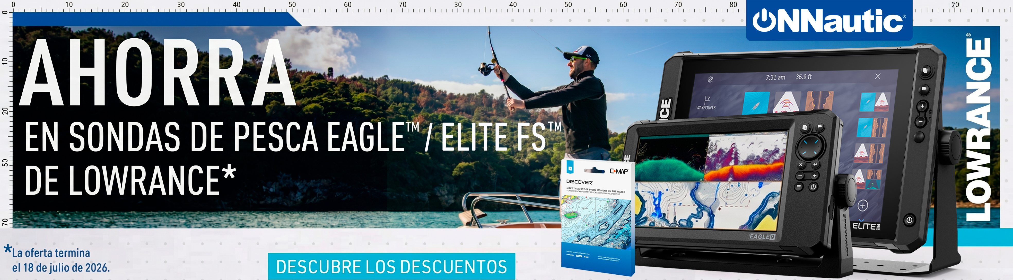 Compra tu Lowrance Eagle o Lowrance Elite FS, a&ntilde;ade una carta C-Map y ahorra hasta 200 &euro; en tu compra, al instante.